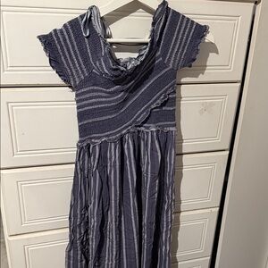 Striped Blue Maxi Dress